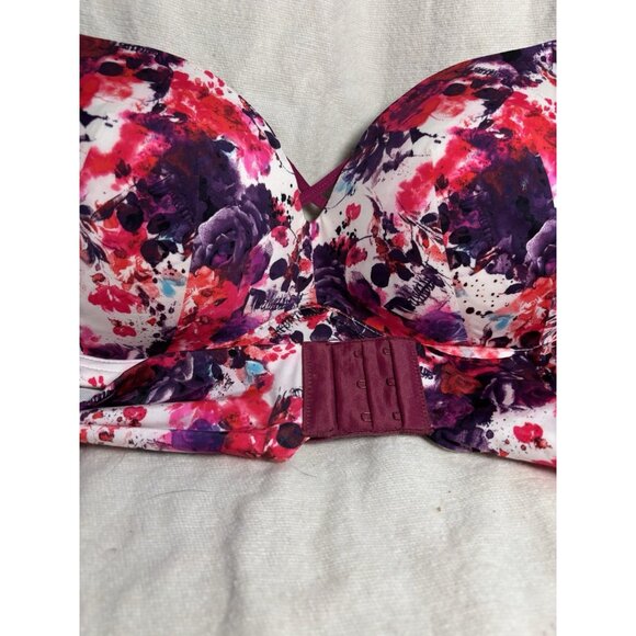 Torrid Womens Plus Size Push Up Plunge Bra Purple Mauve Skull Floral 46B - Picture 11 of 11